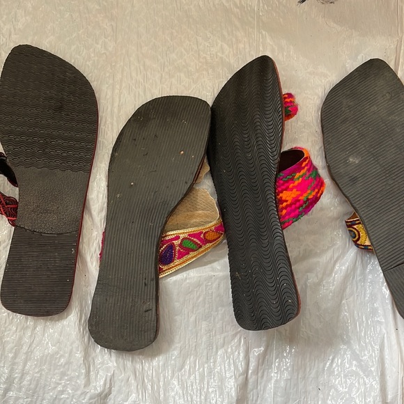 Hand made in real leather embroidered flats. 4 pairs bundle. - Picture 10 of 10